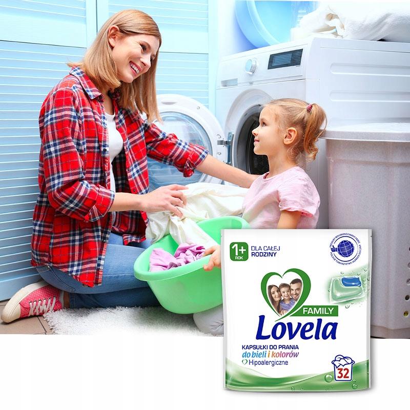 Lovela Family Kapsułki Hipoalergiczne do prania bieli i kolorów 32 sztuki - obrazek 4