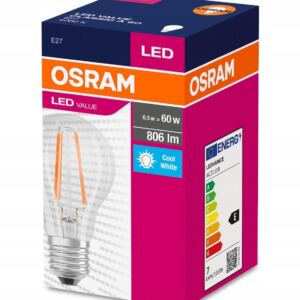 Osram 偶ar贸wka E27 FILAMENT 6.5W=60W 806lm 4000K
