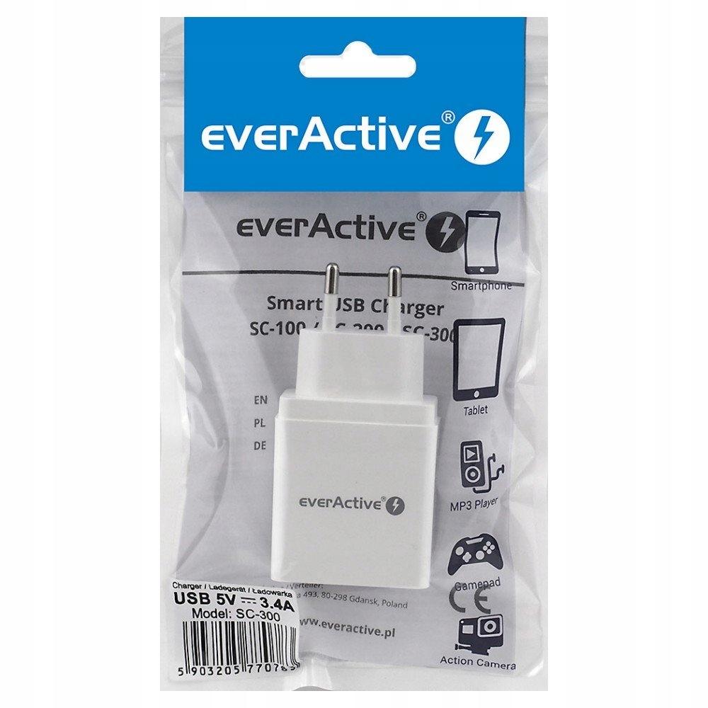 EverActive Ładowarka sieciowa Smart USB Charger SC-300 3,4A 5V
