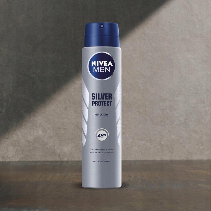 NIVEA MEN SILVER PROTECT ANTYBAKTERYJNY ANTYPERSPIRANT MĘSKI W SPRAYU 250ml - obrazek 3