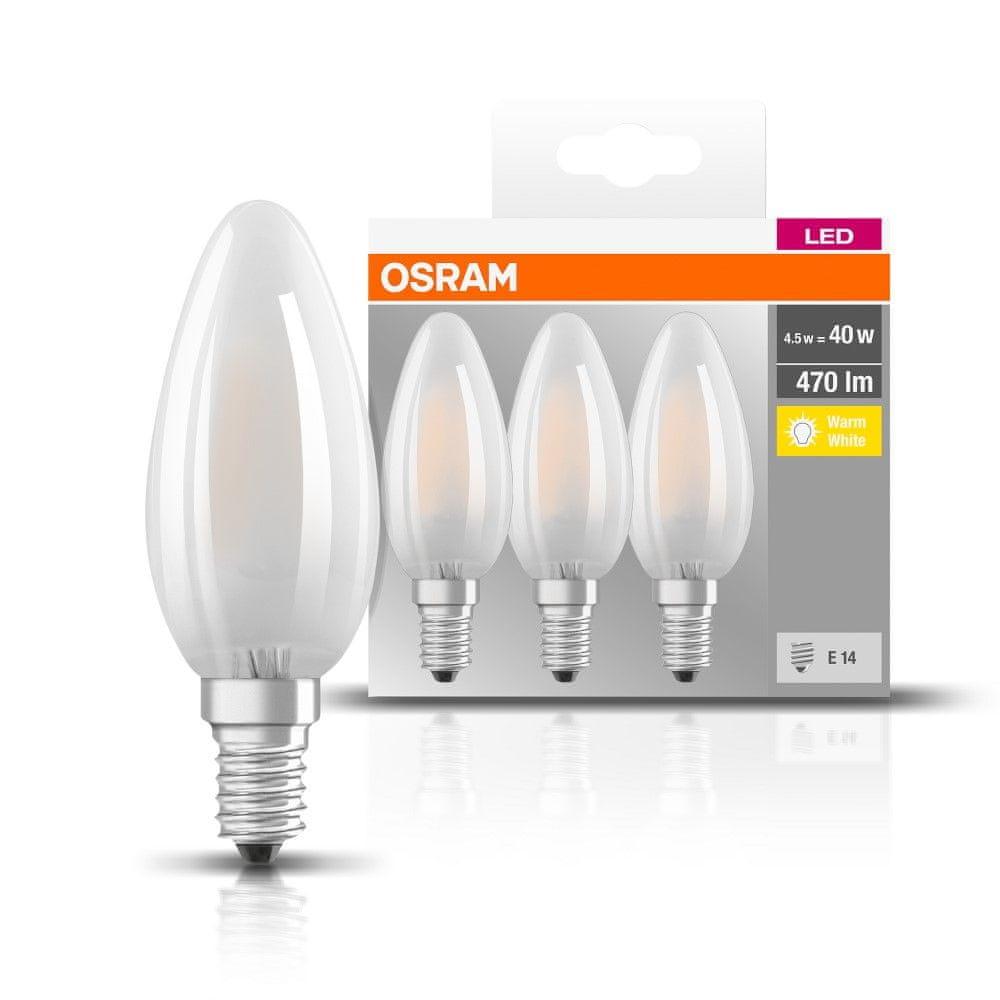 OSRAM Żarówki LED Ledowe E14 4W = 40W 2700K ŚWIECA 3PAK Ciepła Barwa - obrazek 9