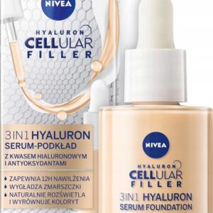 NIVEA HYALURON CELLULAR FILLER 3W1 SERUM-PODKŁAD kolor jasny, 30ml
