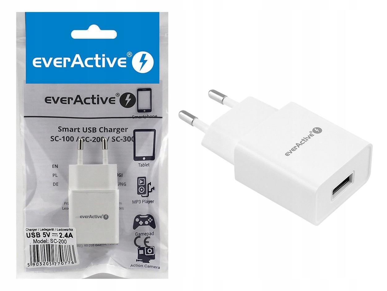 everActive MOCNA wydajna ładowarka sieciowa zasilacz USB SC-200 2.4A 12W - obrazek 9