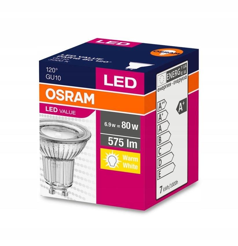 OSRAM Żarówka LED GU10 6,9W 49W 620lm 3000K 120° - obrazek 7