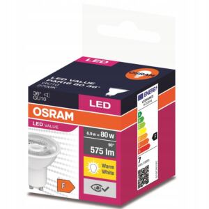 OSRAM 呕ar贸wka LED Halogen 6,9W 80W GU10 36s 2700K