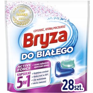 Bryza ACTIVE FORCE kapsu艂ki Prania Rzeczy Bia艂ych DO BIA艁EGO 28 Sztuk 5w1