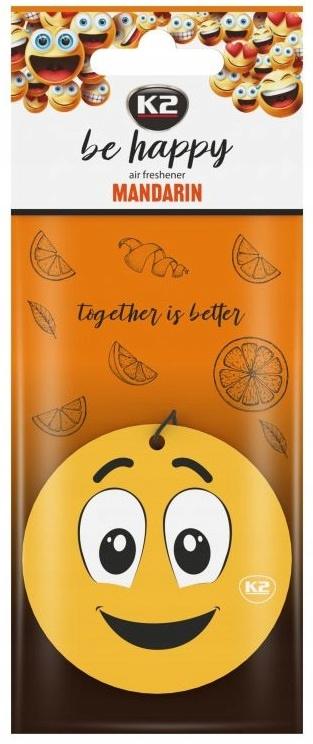 K2 BE HAPPY ZAPACH DO SAMOCHODU AUTA ODŚWIEŻACZ ZAWIESZKA MANDARYNKA C801 - obrazek 6