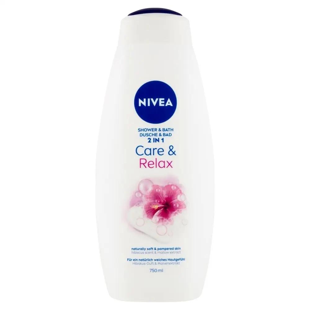 NIVEA PIELĘGNUJĄCY PŁYN DO KĄPIEL I ŻEL POD PRYSZNIC CARE & RELAX 750 ml - obrazek 9