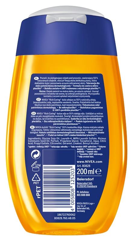 NIVEA NATURAL OIL PIELĘGNUJĄCY OLEJEK POD PRYSZNIC 200 ml - obrazek 7