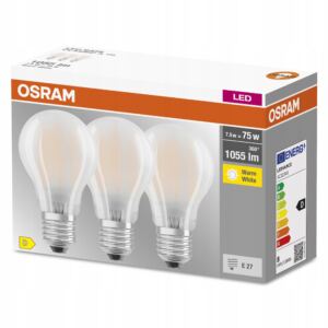 OSRAM Filament LED E27 7,5W = 75W 1055lm 2700K x3