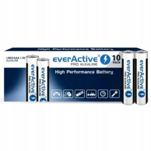 EverActive Baterie Alkaliczne Paluszki Pro LR03 AAA 10 SZT