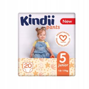 Kindii Pieluchomajtki chłonne junior rozmiar 5 (12-17 kg) 20 sztuk
