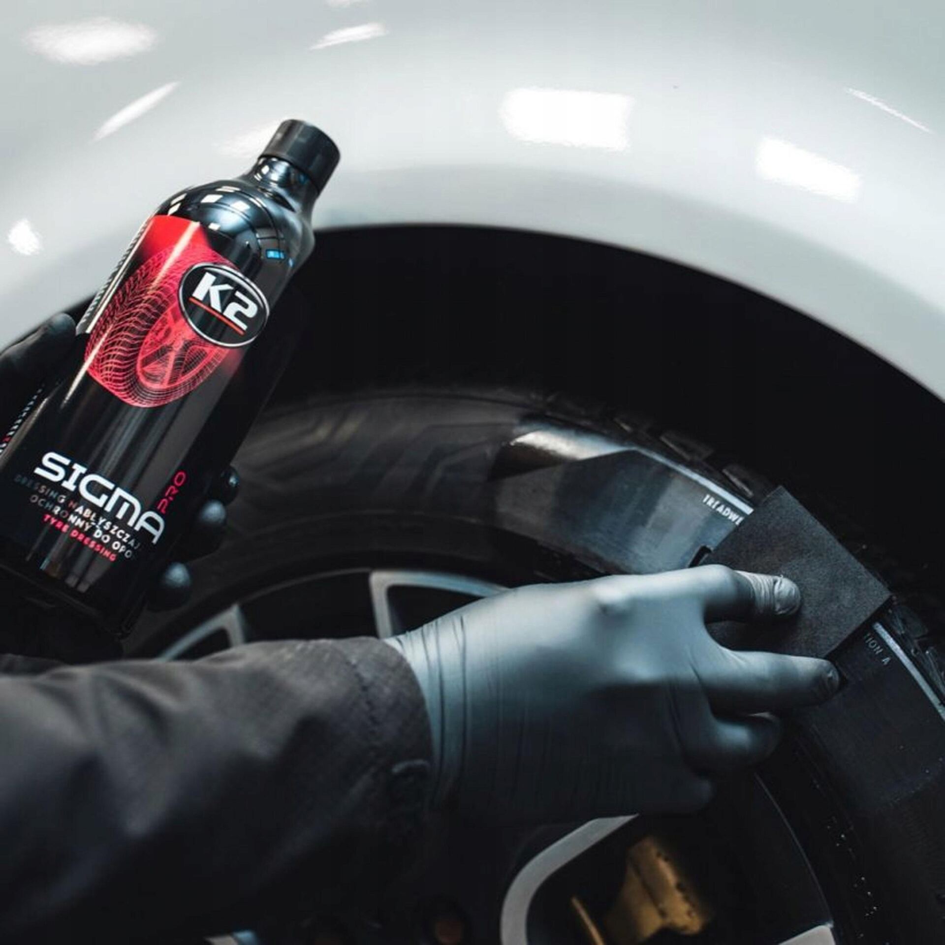 K2 Sigma PRO Żel Nabłyszczająco - Ochronny do Opon Gumy Czernidło 1L D1101 - obrazek 6