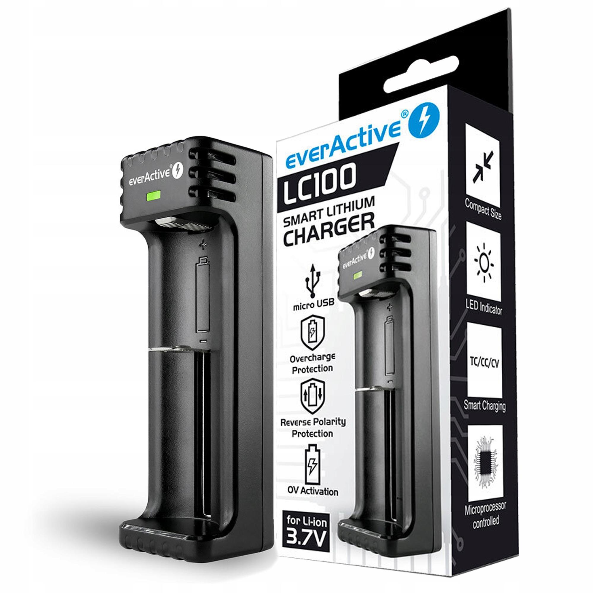 EverActive LC-100 ładowarka Li-ion 18650 21700 USB - obrazek 3