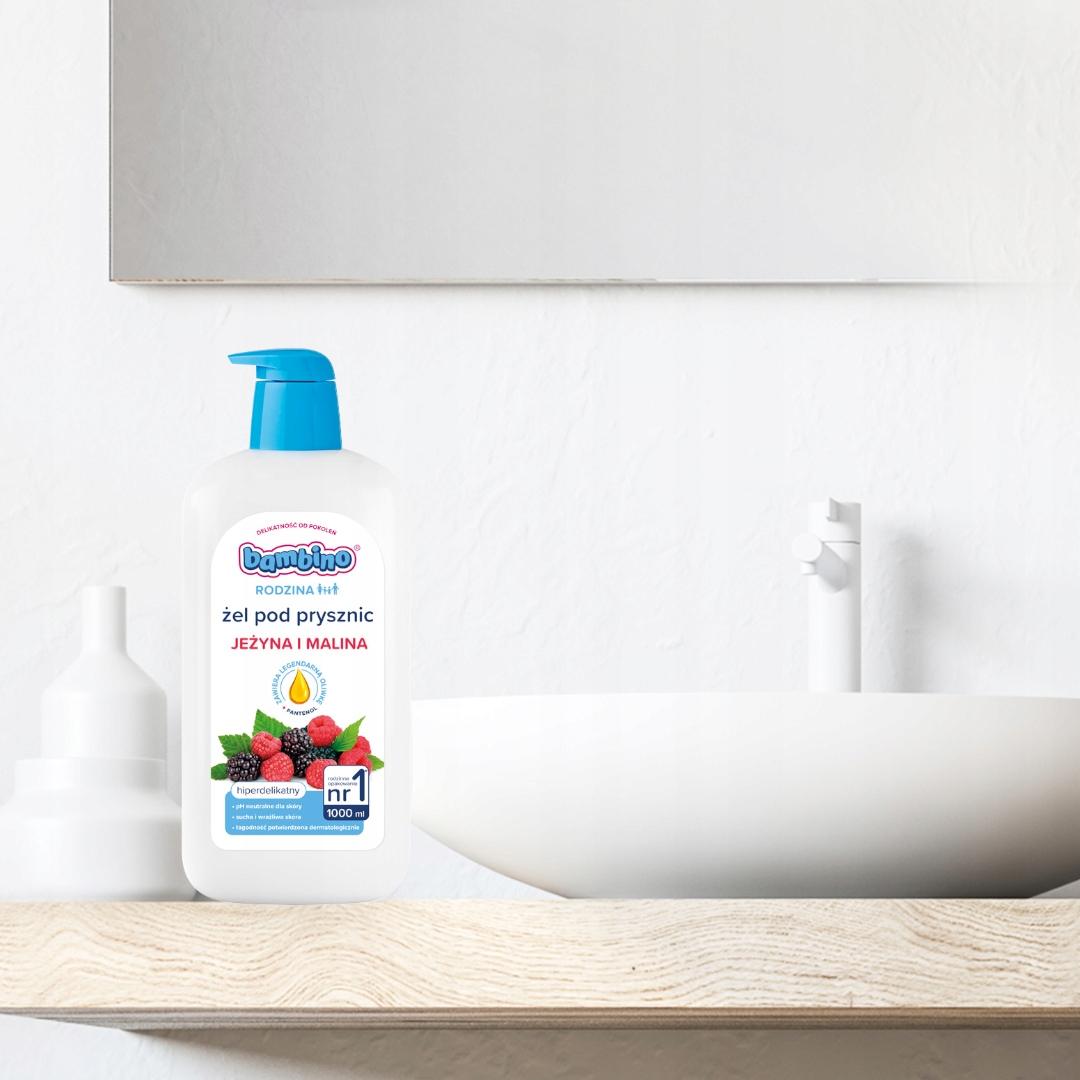 BAMBINO Rodzina Żel pod prysznic o zapachu jeżyn i malin, 1000 ml - obrazek 5