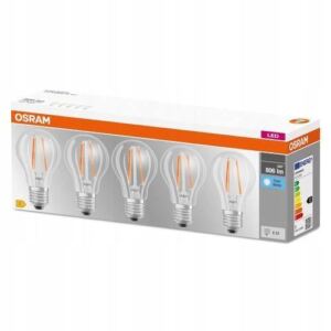 OSRAM 5x 偶ar贸wka LED Filament E27 6,5W 4000K 806lm