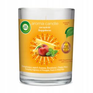 AIR WICK ŚWIECA ZAPACHOWA SZCZĘŚCIE ANANAS BRZOSKWINIA I DZIKA MIĘTA 220G
