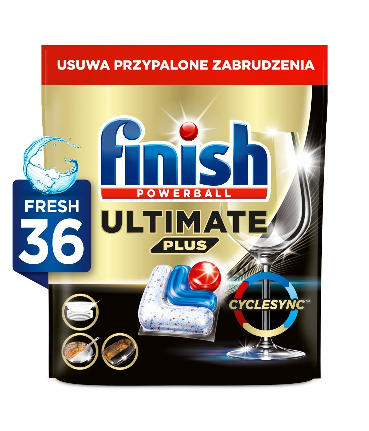 Finish Powerball Ultimate Plus Kapsułki do Zmywarki Zapach Fresh 36 Sztuk
