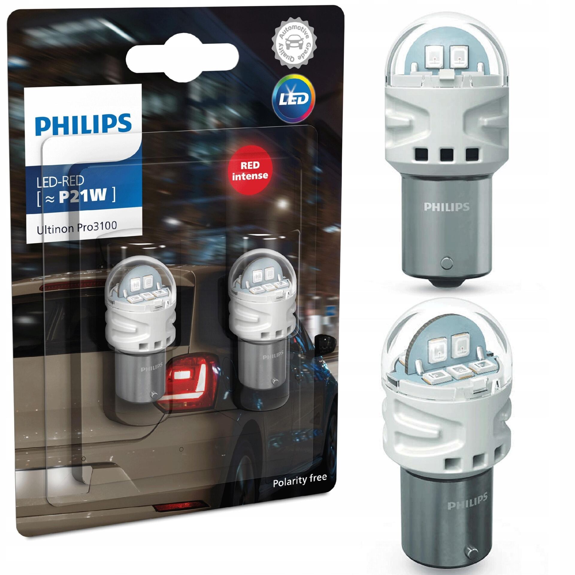 Żarówki LED PHILIPS Ultinon Pro3100 P21W RED 6000K