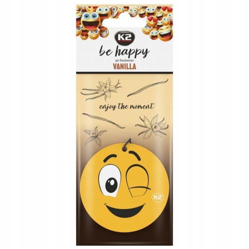 K2 BE HAPPY - ZAPACH ODŚWIEŻACZ DO SAMOCHODU AUTA ZAWIESZKA VANILLA C803 - obrazek 7