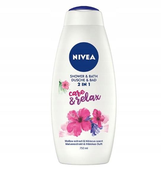 NIVEA PIELĘGNUJĄCY PŁYN DO KĄPIEL I ŻEL POD PRYSZNIC CARE & RELAX 750 ml - obrazek 4