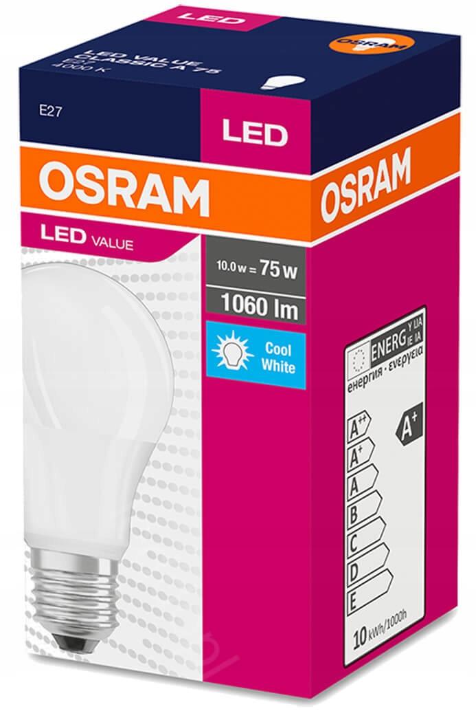 OSRAM Żarówka LED A60 E27 10W 75W 1060lm 4000K - obrazek 7