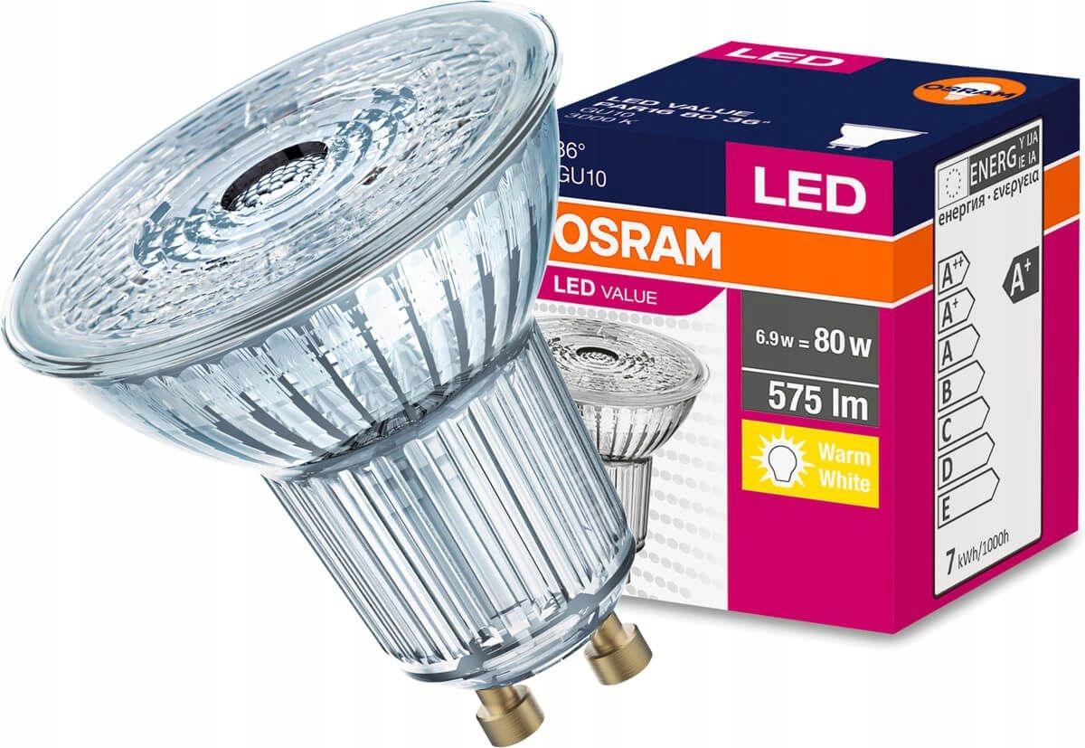 OSRAM Żarówka LED HALOGEN GU10 6,9W 80W 3000K