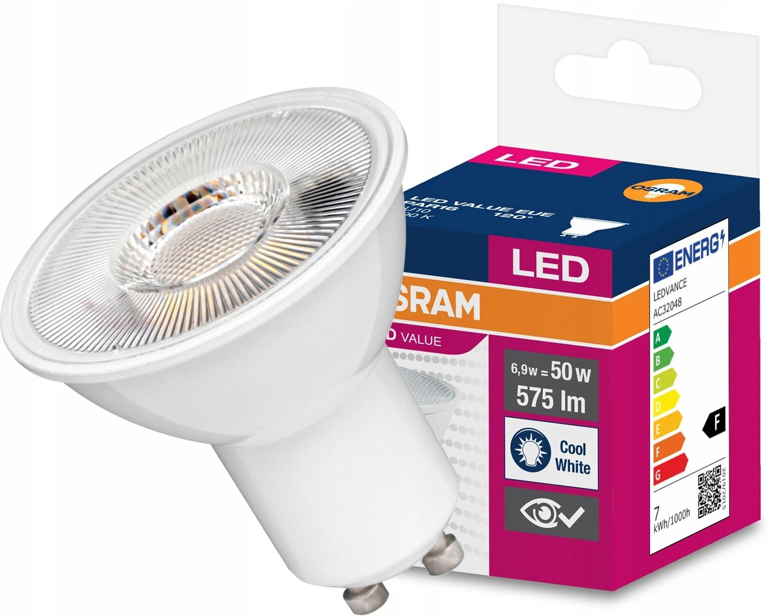 Osram żarówka LED GU10 6,9W=80W 575lm 4000K 120°