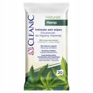 Cleanic Naturals Hemp Chusteczki do higieny intymnej 20 sztuk