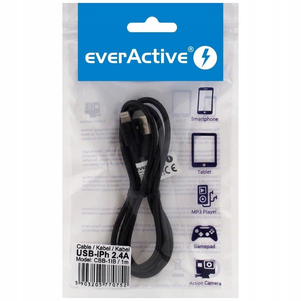 EverActive Kabel USB - iPhone Lightning 1m do ładowania 2,4A - obrazek 5