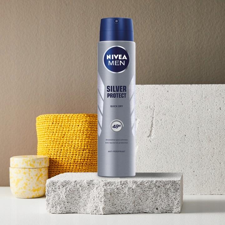 NIVEA MEN SILVER PROTECT ANTYBAKTERYJNY ANTYPERSPIRANT MĘSKI W SPRAYU 250ml - obrazek 2