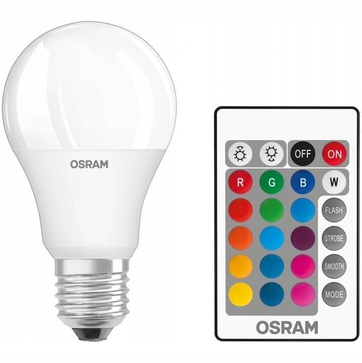 OSRAM LED żarówka RGBW wielokolorowa + PILOT 9W = 60W E27 - obrazek 2