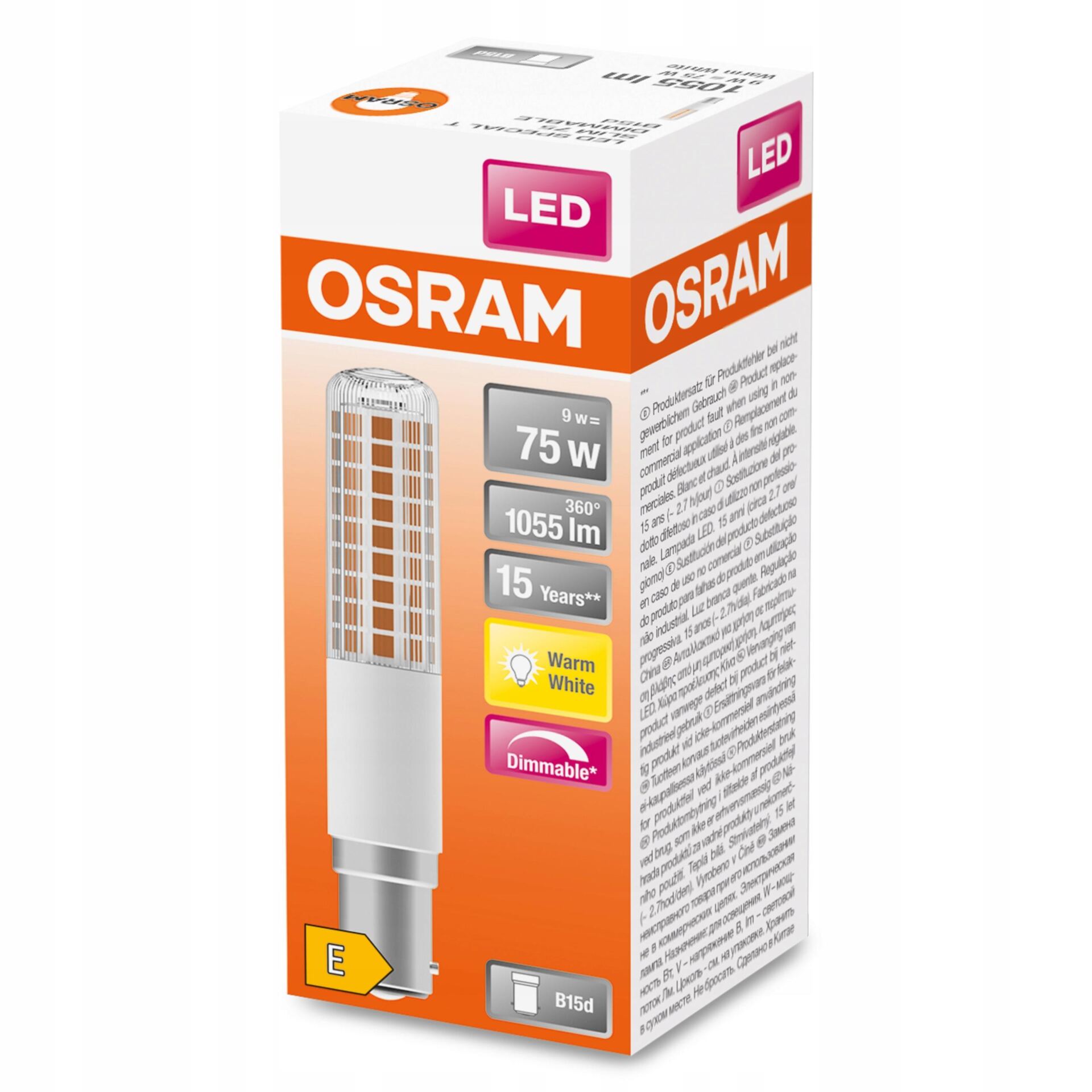 OSRAM Żarówka LED B15d 9W = 75W 1055lm 2700K Ciepła Ściemnialna 320° - obrazek 6