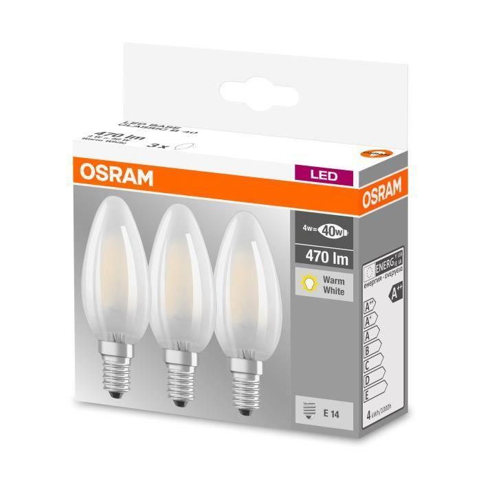 OSRAM Żarówki LED Ledowe E14 4W = 40W 2700K ŚWIECA 3PAK Ciepła Barwa - obrazek 6