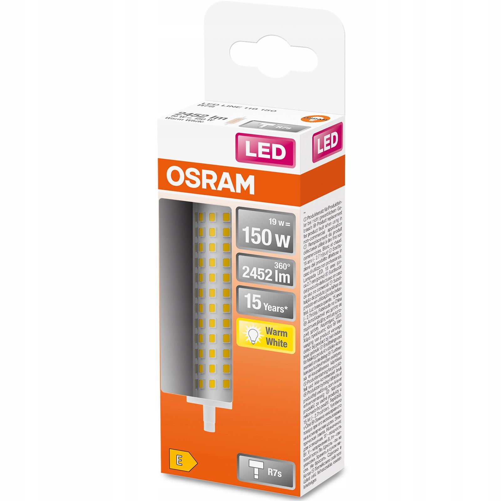 Osram LINE LED 19W 118mm barwa 2700K 2452lm R7s - obrazek 5