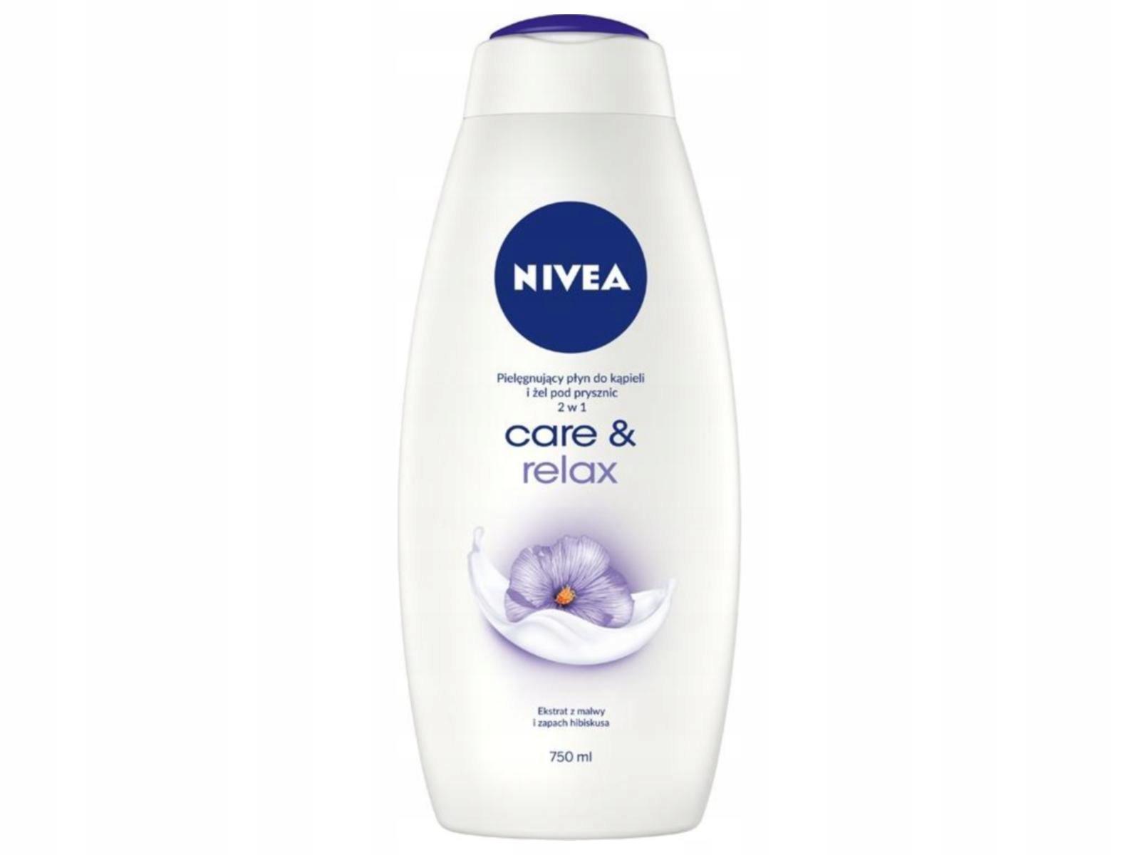 NIVEA PIELĘGNUJĄCY PŁYN DO KĄPIEL I ŻEL POD PRYSZNIC CARE & RELAX 750 ml - obrazek 5