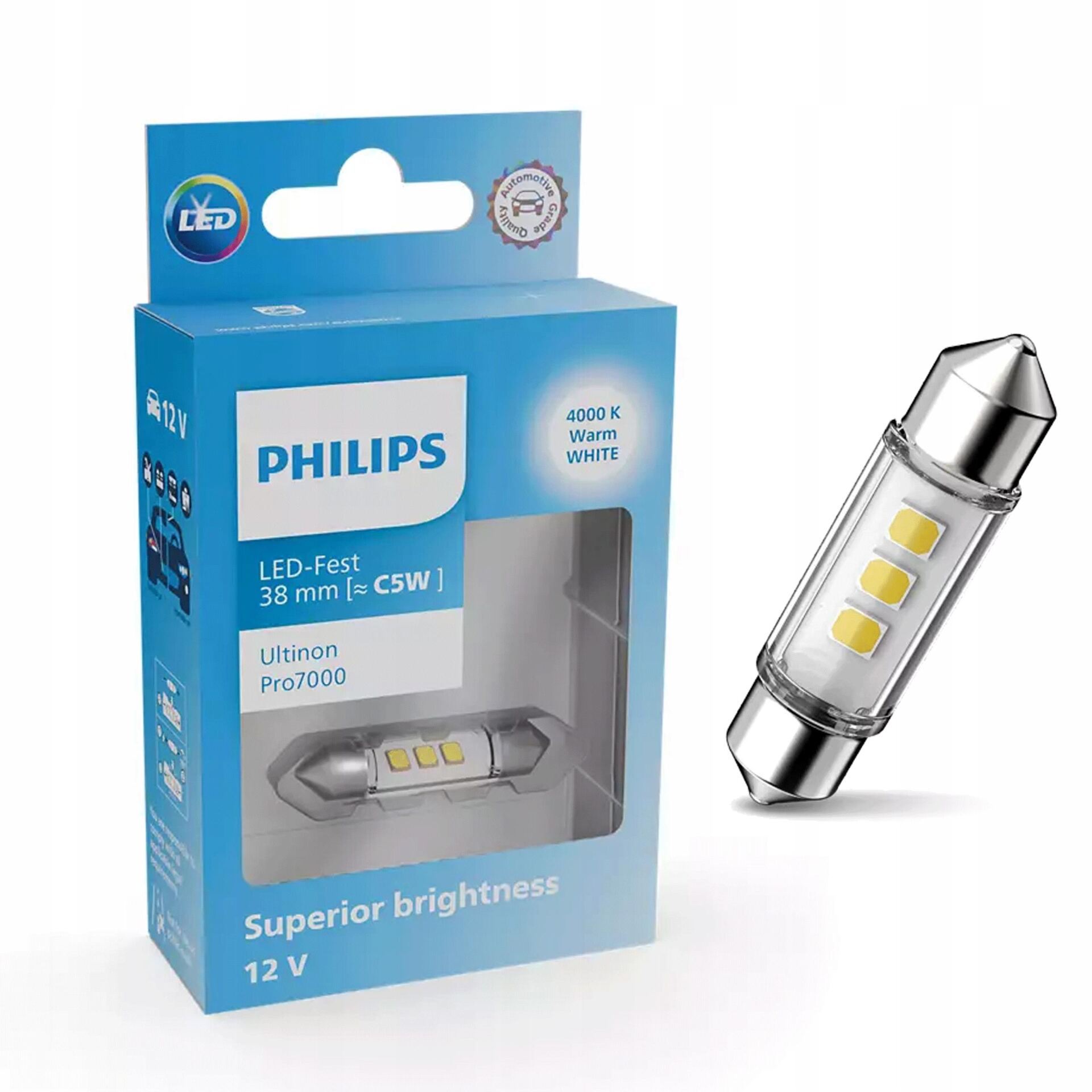 Żarówka Philips LED Ultinon Pro7000 FESTOON 38mm WU70 12V X1