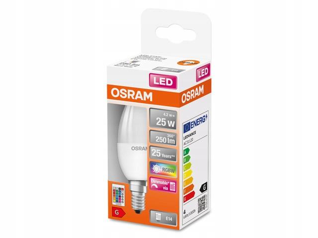 OSRAM Żarówka LED ŚWIECA E14 4,5W = 25W RGBW PILOT - obrazek 2