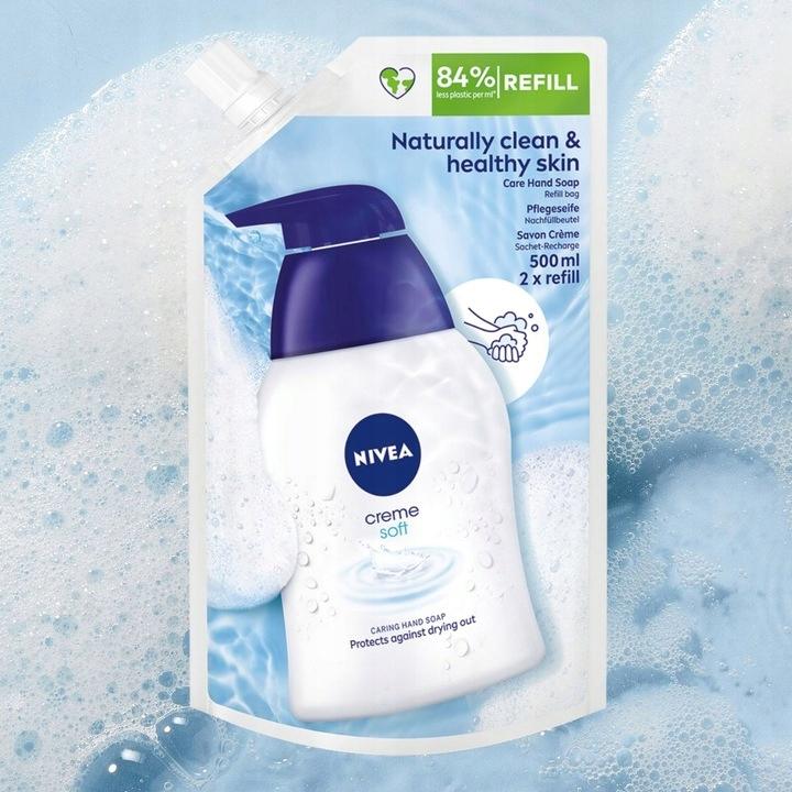 NIVEA KREMOWE MYDŁO W PŁYNIE CREME SOFT 500 ml - obrazek 3