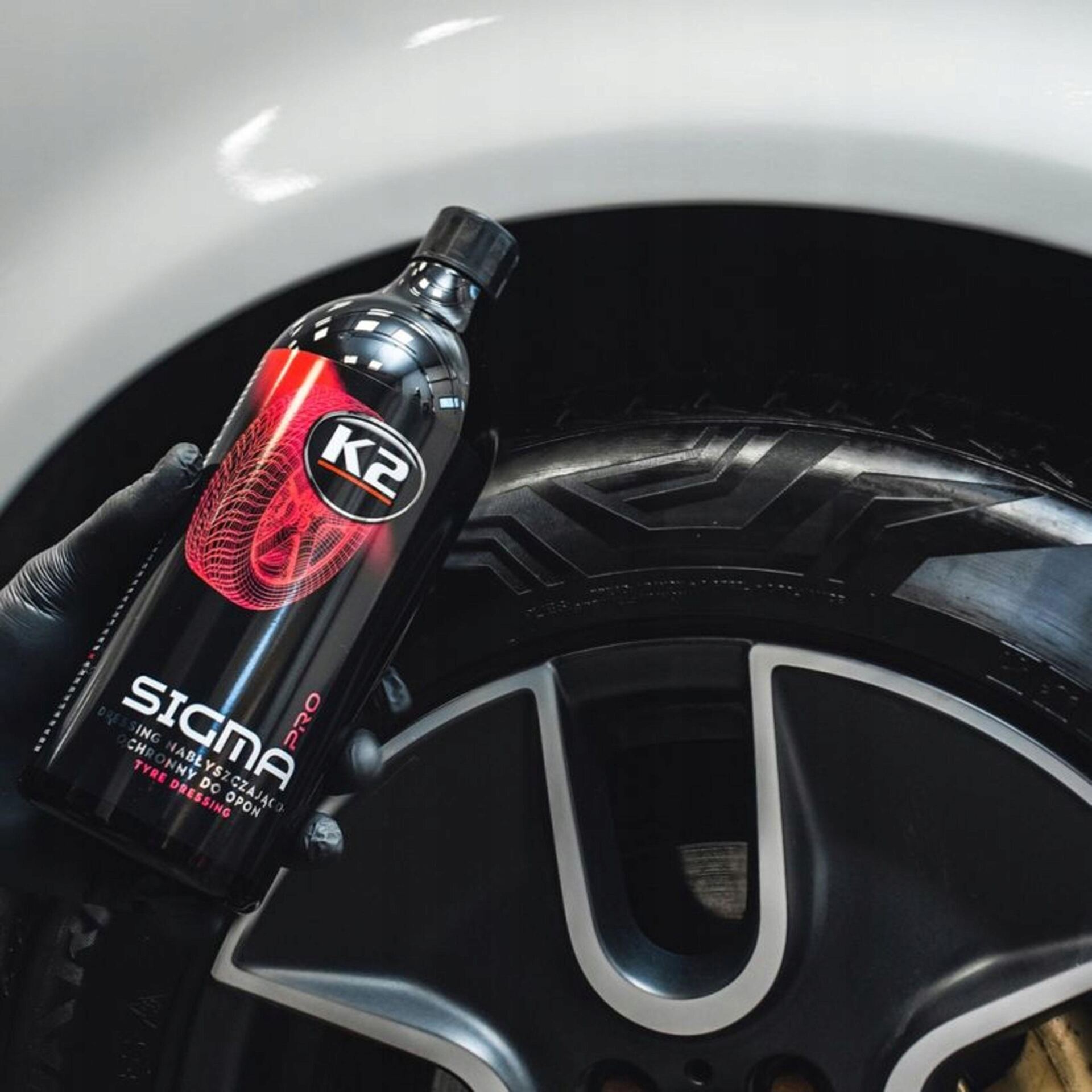 K2 Sigma PRO Żel Nabłyszczająco - Ochronny do Opon Gumy Czernidło 1L D1101 - obrazek 7
