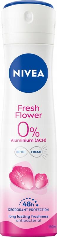 NIVEA FRESH FLOWER 0% SOLI ALUMINUM DEZODORANT W SPRAYu 150 ML