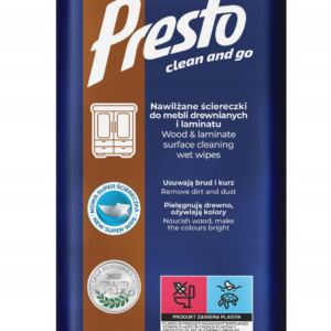 Presto nawilżane ściereczki do mebli drewnianych, 72 szt.
