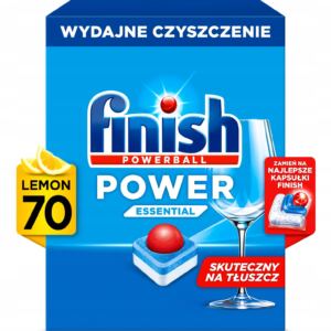 Finish Power Essential tabletki do zmywarek kostki 70 szt lemon cytrynowe