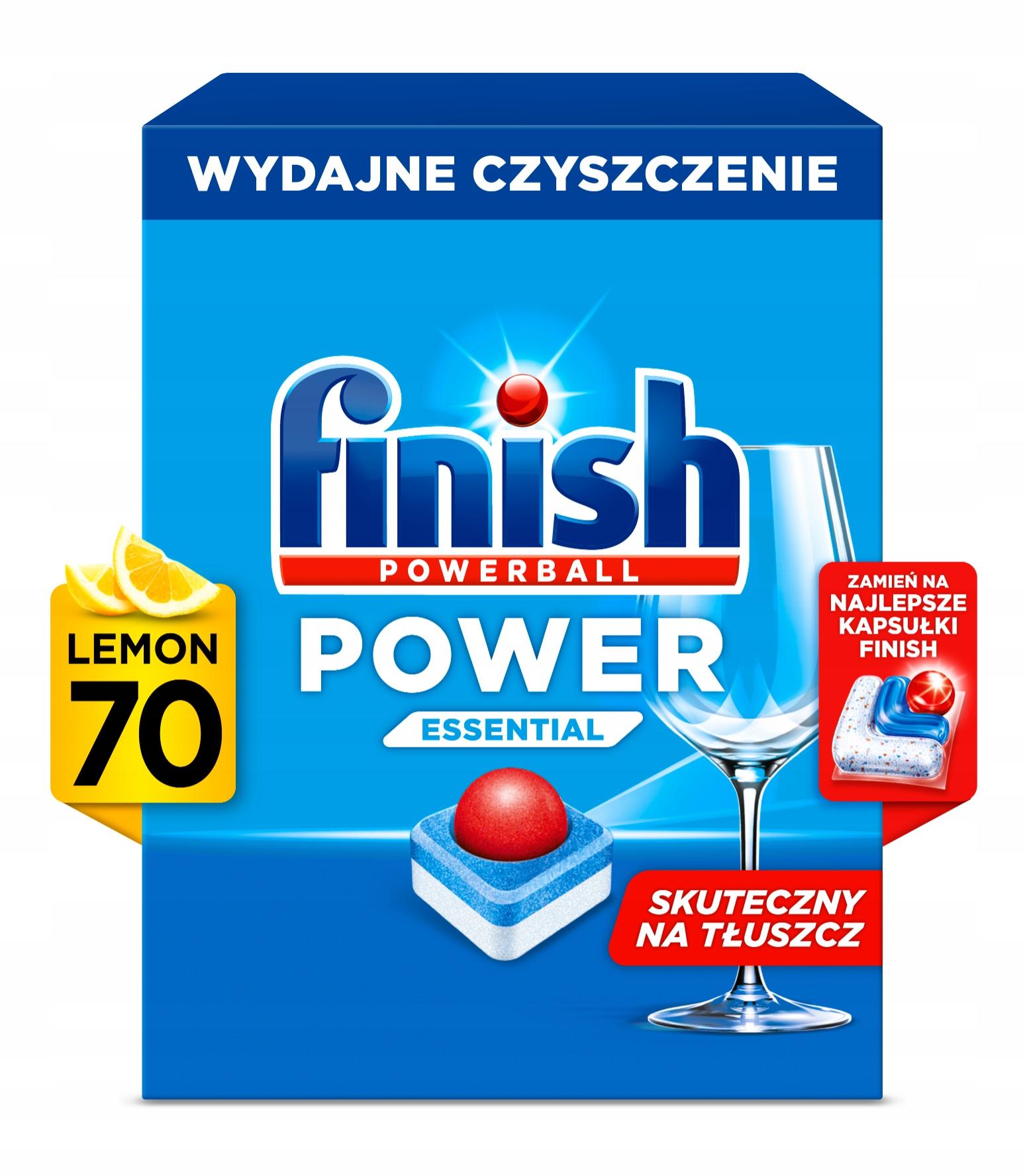 Finish Power Essential tabletki do zmywarek kostki 70 szt lemon cytrynowe