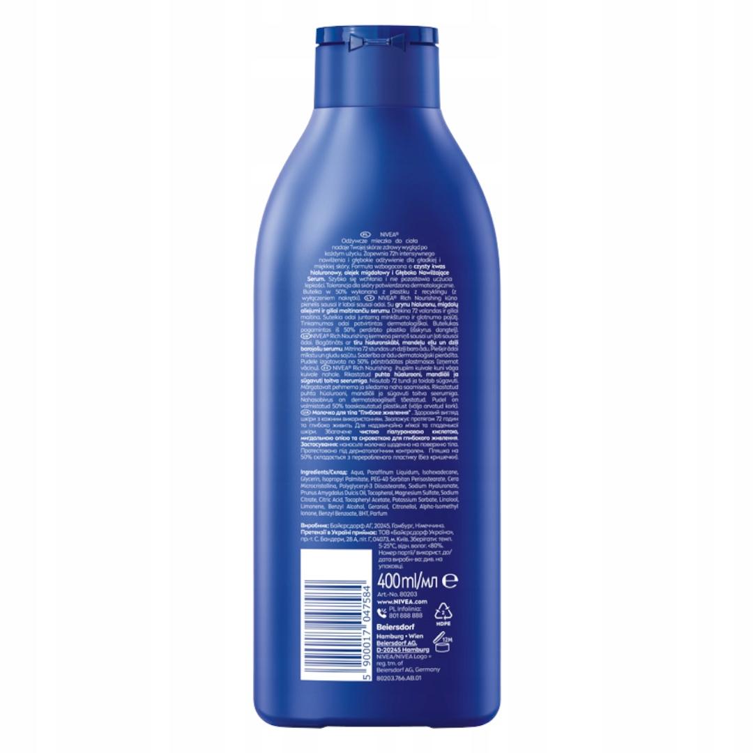 NIVEA Mleczko Odżywcze do ciała 400ml BODY - obrazek 2
