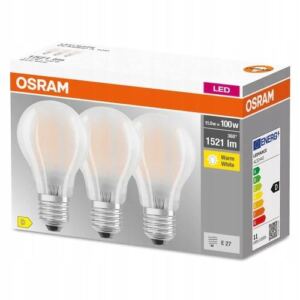 OSRAM FILAMENT 呕ar贸wka LED E27 11W = 100W 2700K x3
