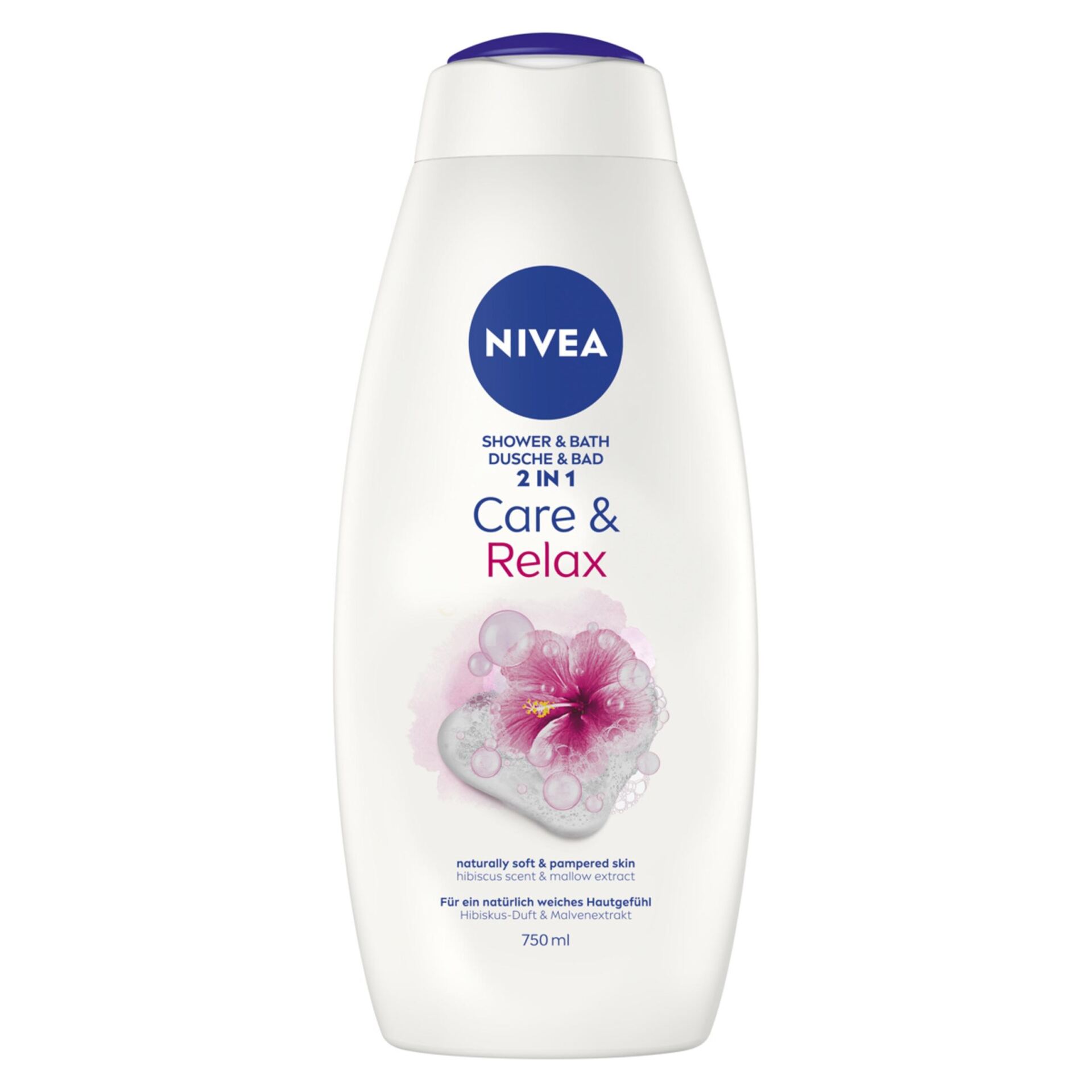 NIVEA PIELĘGNUJĄCY PŁYN DO KĄPIEL I ŻEL POD PRYSZNIC CARE & RELAX 750 ml - obrazek 6