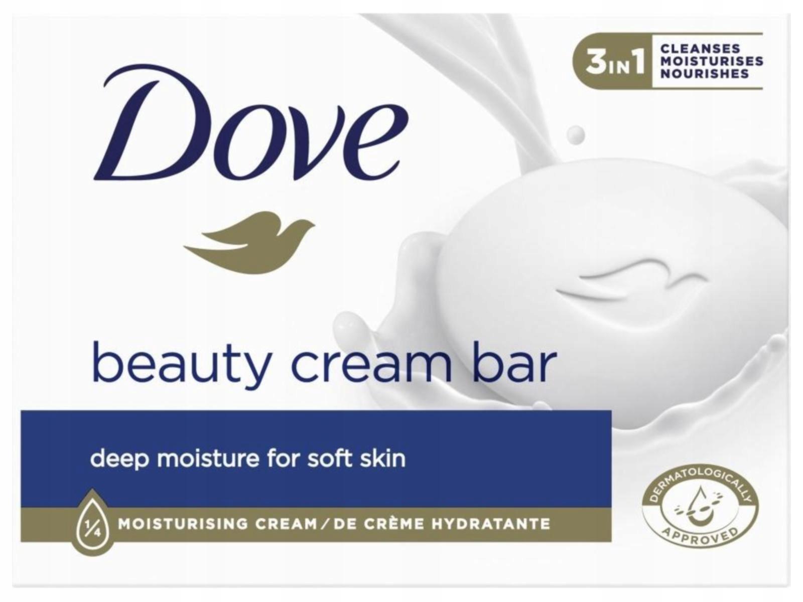 Dove Głęboko Nawilżające Mydło Kremowa Kostka Myjąca 3in1 Klasyczne 90g