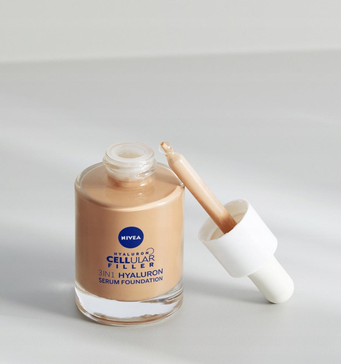 NIVEA HYALURON CELLULAR FILLER 3W1 SERUM-PODKŁAD kolor jasny, 30ml - obrazek 2