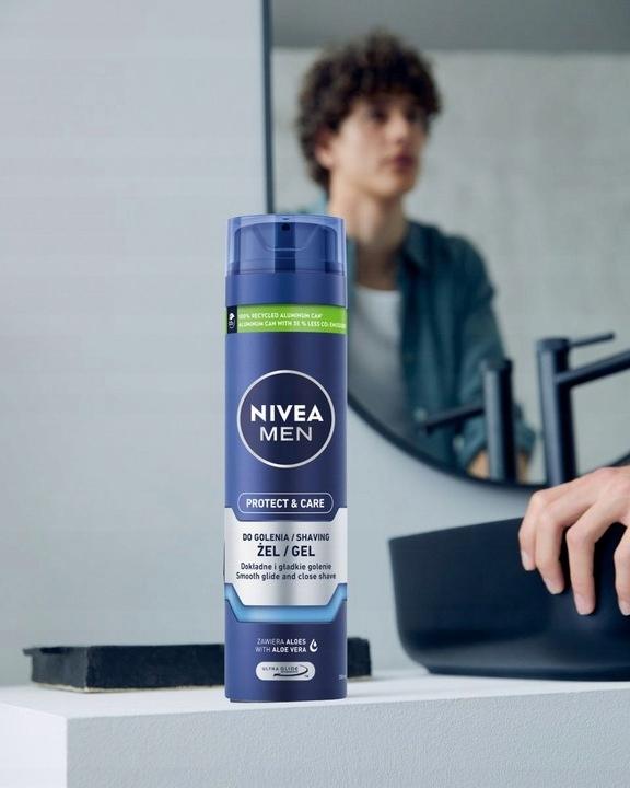 NIVEA MEN NAWILŻAJĄCY ŻEL DO GOLENIA PROTECT & CARE 200 ml - obrazek 4